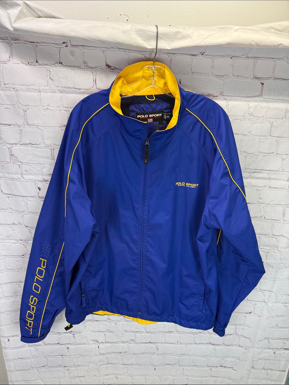 Vintage 90s Polo Sport Ralph Lauren Windbreaker Jacket Men's Size XXL Blue EUC